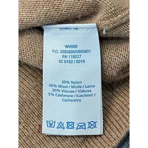 Boden Wool Cashmere Blend Embellished Sweater 10 Tan Beaded V-Neck Long Sleeve - Picture 7 of 10